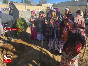 کاشت درخت در مدارس شاهرود در راستای پویش مردمی کاشت یک میلیارد درخت
