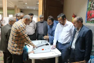 رزمایش آموزش همگانی انتخابات تمام&zwnj;الکترونیک در مصلای خمین برگزار شد