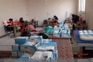 کارگاه تولیدی کیف و ماسک بسیجیان پایگاه مطهره همدان