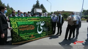 برگزاری شیفت ایثار همراه با رونمایی از بیرق مطهر بارگاه حضرت علی (ع) / تصاویر
