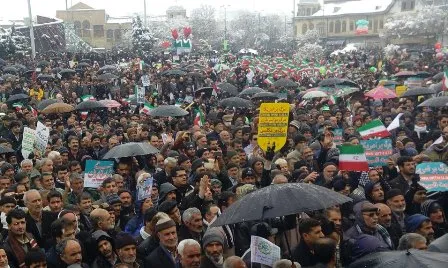 طنین فریاد «مرگ بر آمریکا» و استکبارستیزی مردم در دارالمومنین همدان