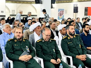 آیین تکریم و معارفه فرمانده ناحیه مقاومت بسیج سپاه شهرستان نهبندان با حضور سردار ناصر بهروز فرمانده سپاه انصارالرضا علیه&zwnj;السلام خراسان جنوبی برگزار شد