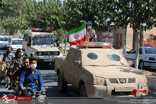 آغاز برنامه های هفته دفاع مقدس با رژه موتوری نیروهای مسلح در خلیل آباد