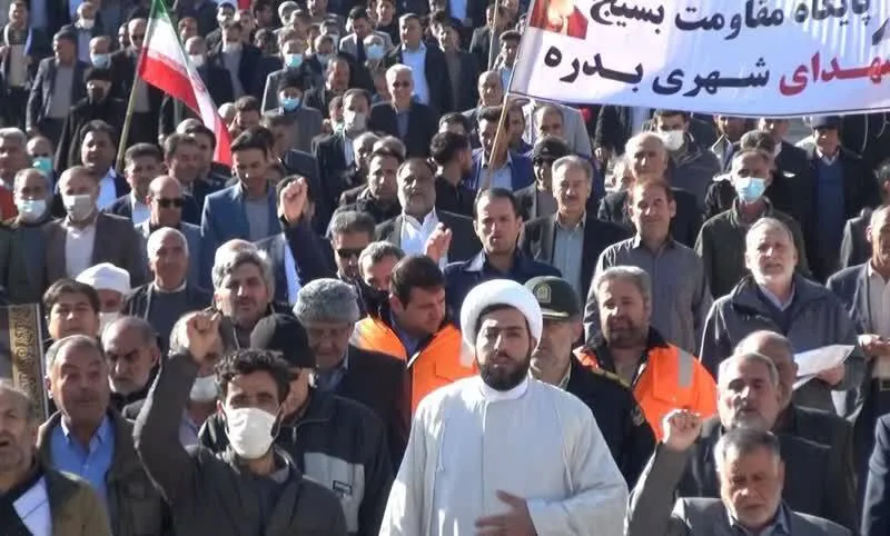 مراسم راهپیمایی ۲۲بهمن شهرستان بدره با سخنرانی فرمانده سپاه ناحیه بدره