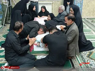 وداع خانواده شهید &laquo;احسان قدبیگی&raquo; با پیکر مطهر شهید اقتدار و صنعت دفاعی+تصاویر