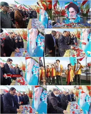 گلباران تمثال حضرت  امام  خمینی (رحمت الله علیه) توسط رزمندگان  گردان ۱۱۸امام حسین (علیه السلام)