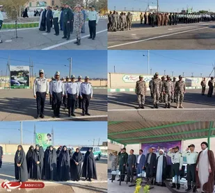فرمانده وپایوران گردان120امام حسین(علیه السلام) در صبحگاه مشترک نیروی انتظامی شهرستان نایین شرکت نمودند