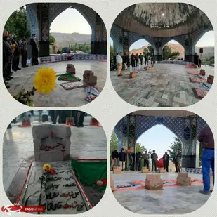 گلباران قبور پاک شهدای روستای اروانه