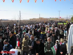 حضور کستره مردم شهرستان درمیان در راهپیمایی 22 بهمن