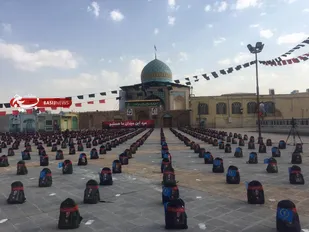رزمایش بزرگ توزیع ۱۰ هزار بسته لوازم التحریر در استان قزوین برگزار شد
