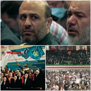 فیلم / سردار فدوی جانشین فرمانده سپاه و سردار حیدرنیا فرمانده سپاه استان البرز در کنار دهه نودی ها