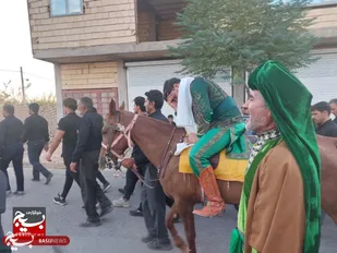 آیین سنتی عزاداری تاسوعا و عاشورا حسینی روستای عباس آباد عرب جوین + عکس و فیلم