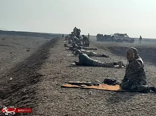 برگزاری تمرینات رزمی همراه با ماسک توسط رزمندگان گردان ۱۲۴ امام حسین (علیه السلام )