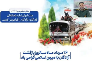 پیام تبریک فرمانده ناحیه مقاومت بسیج سپاه بندر سیریک به مناسبت سالروز بازگشت آزادگان سرافراز به میهن اسلامی