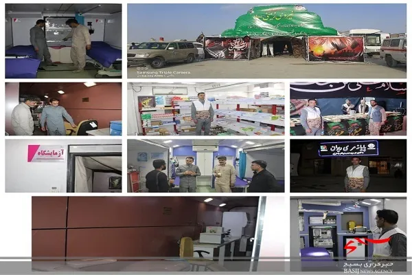 آغاز بکار بیمارستان سیار شهدای مدافع سلامت بهداری نیروی زمینی جنوب شرق کشور در مرز ریمدان چابهار