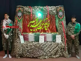مراسم تشییع و وداع با شهید گمنام در شهر مجن+ تصاویر
