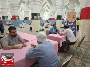 میز خدمت جهادی توسط حقوق یاران جهادگر شهرستان یزد در محل نماز جمعه یزد