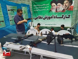 از یاد شهدا تا آمادگی دفاعی؛ نمایش قدرت و آموزش سلاح در گلزار شهدای مهدیشهر