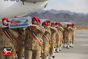 &rlm; پیکر مطهر ۱۲ شهید گمنام دوران دفاع مقدس وارد سیستان وبلوچستان شد