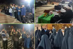 فریاد&zwnj;های الله اکبر مردم هندیجان در اجتماع موج ۲۲۲، یادمان شهدای گمنام
