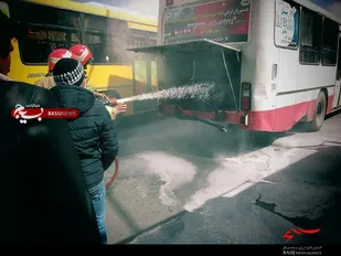 حریق اتوبوس در ملایر