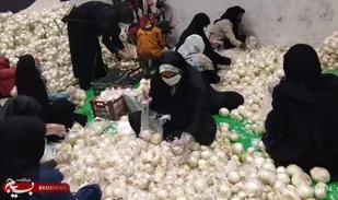 از توزیع1350بسته معیشتی و 20تن پیاز رایگان در شهرستان زرند خبرداد