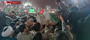 مراسم وداع با پیکر حجت الاسلام شهید اصلانی در حرم مطهر رضوی