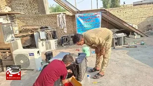 کولر خانواده&zwnj;های بی&zwnj;بضاعت منطقه دوار سرویس و گازگیری شد به همت بسیج سازندگی و گروه جهادی ام البنین(س)