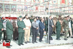 مراسم غبارروبی و زیارت شهدای اقتدار بسیج در جنگ تحمیلی ۱۲ روزه
