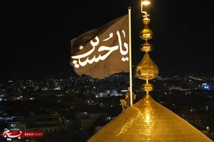 پرچم سیاه بر گنبد طلایی حسینیه اعظم زنجان نصب شد