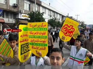 راهپیمایی۱۳ آبان بهشهر در قاب دوربین بسیج