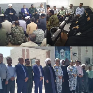 دیدار مسئولان و بسیجیان سیریک با امام جمعه شهرستان به مناسبت هفته دفاع مقدس