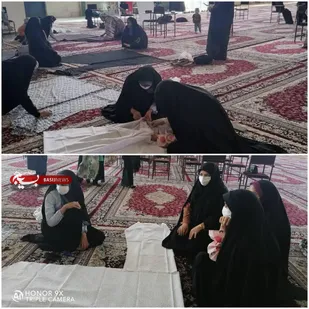 آموزش رایگان دوخت چادر و مقنعه با همکاری بسیج جامعه زنان سپاه  شهرستان زرندبرگزارشد