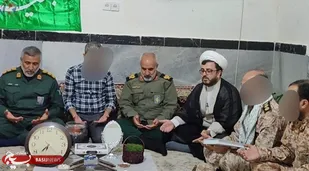 لحظه تحویل سال نو با حضور فرمانده سپاه کردستان در نقطه صفر مرزی