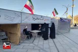 برپایی غرفه&zwnj;های تبیینی و میز گفتگو توسط طلاب و روحانیون جهادی همدان