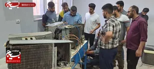 آموزش مهارتی و سرویس و تعمیر ۱۲۵ کولرگازی توسط جهادگران  در عین دو اهواز