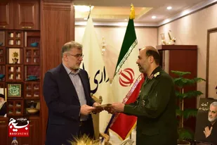 دیدار سردار علیرضا حیدرنیا فرمانده سپاه امام حسن مجتبی(ع) با استاندار البرز به مناسبت هفته دولت+تصاویر
