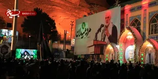 طنین ندای الله اکبر در ساعت ترور شهید سلیمانی بر مزار ایشان