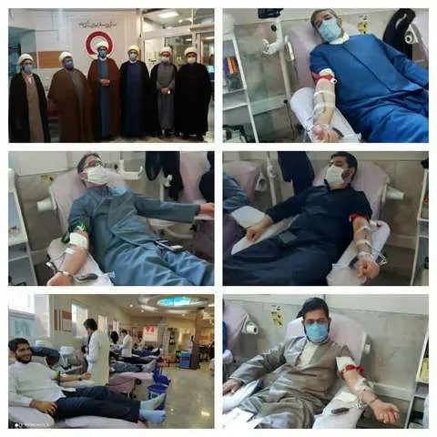 حضور روحانیون حوزه علمیه استان کرمانشاه در مراکز انتقال خون
