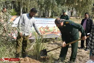 برگزاری مراسم روز درختکاری توسط لشکر عملیاتی ۷ولی عصر عج خوزستان