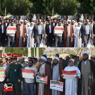 راهپیمایی باشکوه مردم بستک در حمایت از کودکان مظلوم غزه