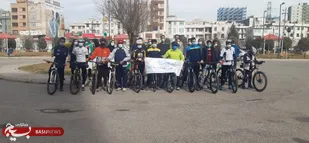 رکابزنی دوچرخه سواران بسیج همزمان با سالروز پیروزی انقلاب