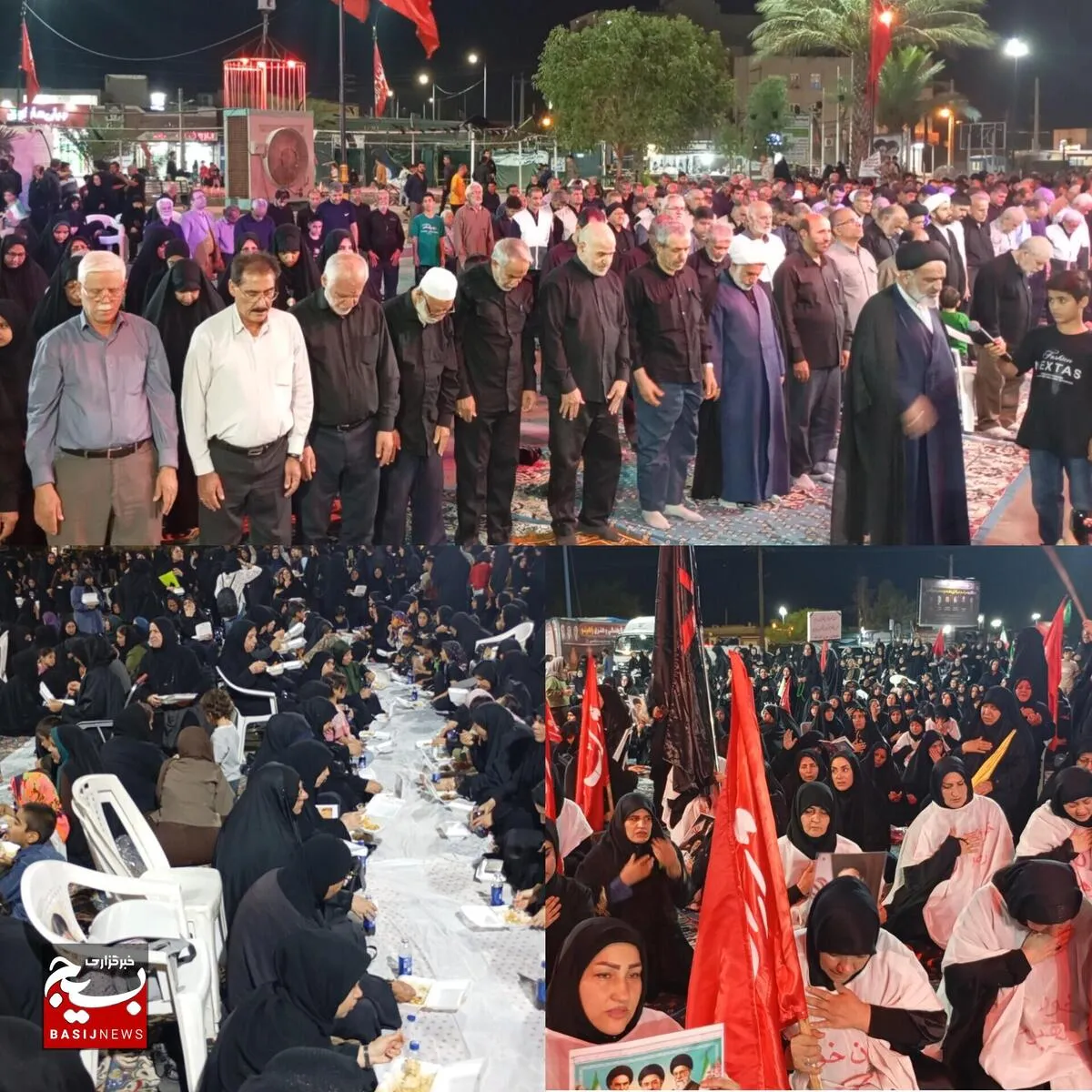 برگزاری مراسم بزرگداشت لیله‌الدفن رهبر شهید در شهرستان امیدیه با حضور گسترده مردم