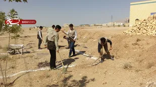 اردوی جهادی گروه شهید سرکاری بسیج دانش آموزی در شهرک فدک شاهرود
