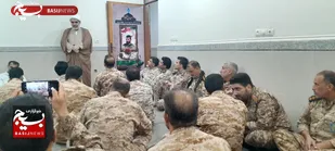 نشست صمیمی مسئول دفتر نمایندگی ولی فقیه در لشکر عملیاتی ۷ ولی عصر (عج) با رزمندگان و بسیجیان محور شهید مجدی