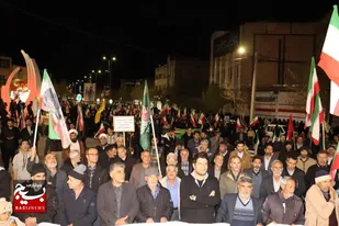 راهپیمایی حماسی لیل مردم انقلابی شهرستان فامنین در بیعت با رهبری