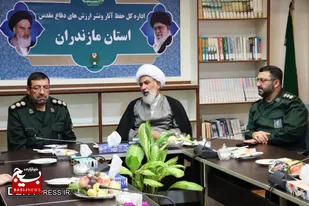 دیدار مسئول دفتر نمایندگی ولی فقیه در سپاه کربلا با مدیرکل حفظ آثار دفاع مقدس مازندران