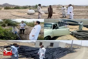 ۹۰۰۰ متر لوله جهت انتقال آب چاههای کشاورزی بین کشاورزان فنوج توزیع شد