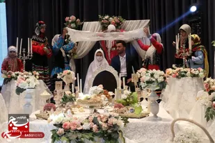 جشن ازدواج ۴۴ زوج انقلابی در تالار شهیدان نژاد فلاح کرج برگزار شد