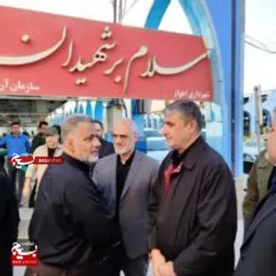 ادای احترام رئیس سازمان انرژی اتمی ایران به شهدای  خوزستان